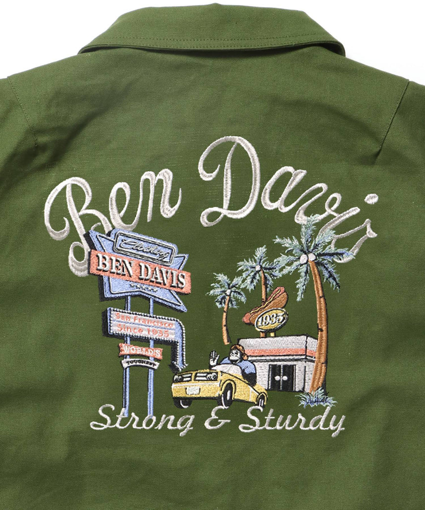 COTTON DUCK SOUVENIR JACKET / ジャケット ダック ジップ ワッペン 刺繍 カーキ