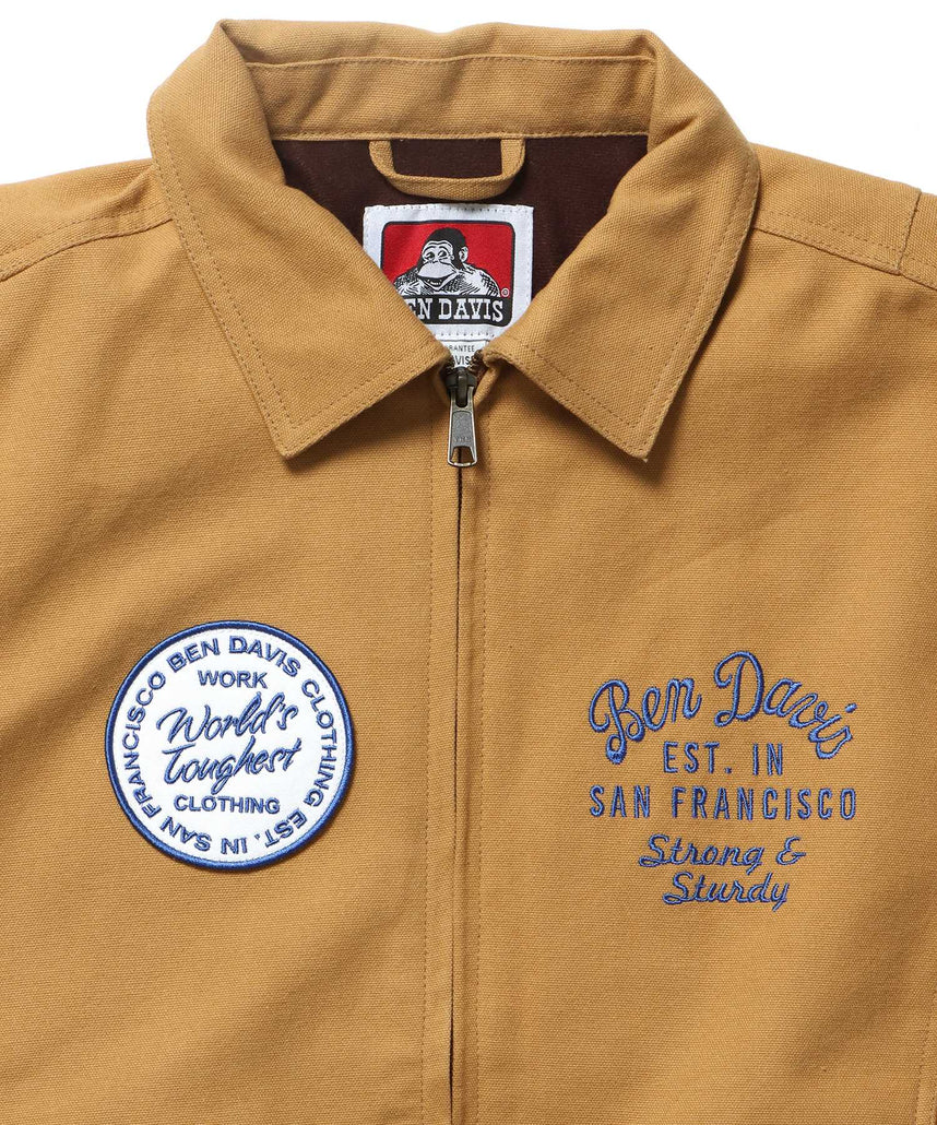 COTTON DUCK SOUVENIR JACKET / ジャケット ダック ジップ ワッペン 刺繍 ベージュ
