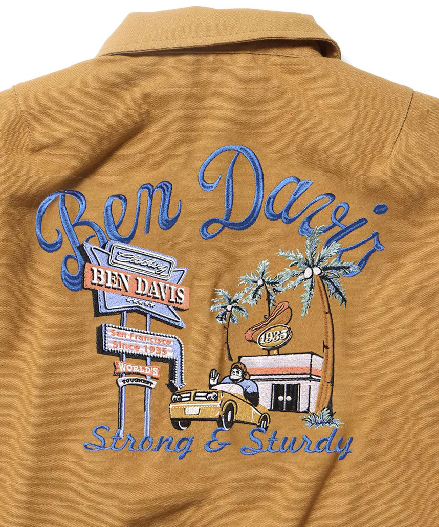 COTTON DUCK SOUVENIR JACKET / ジャケット ダック ジップ ワッペン 刺繍 ベージュ