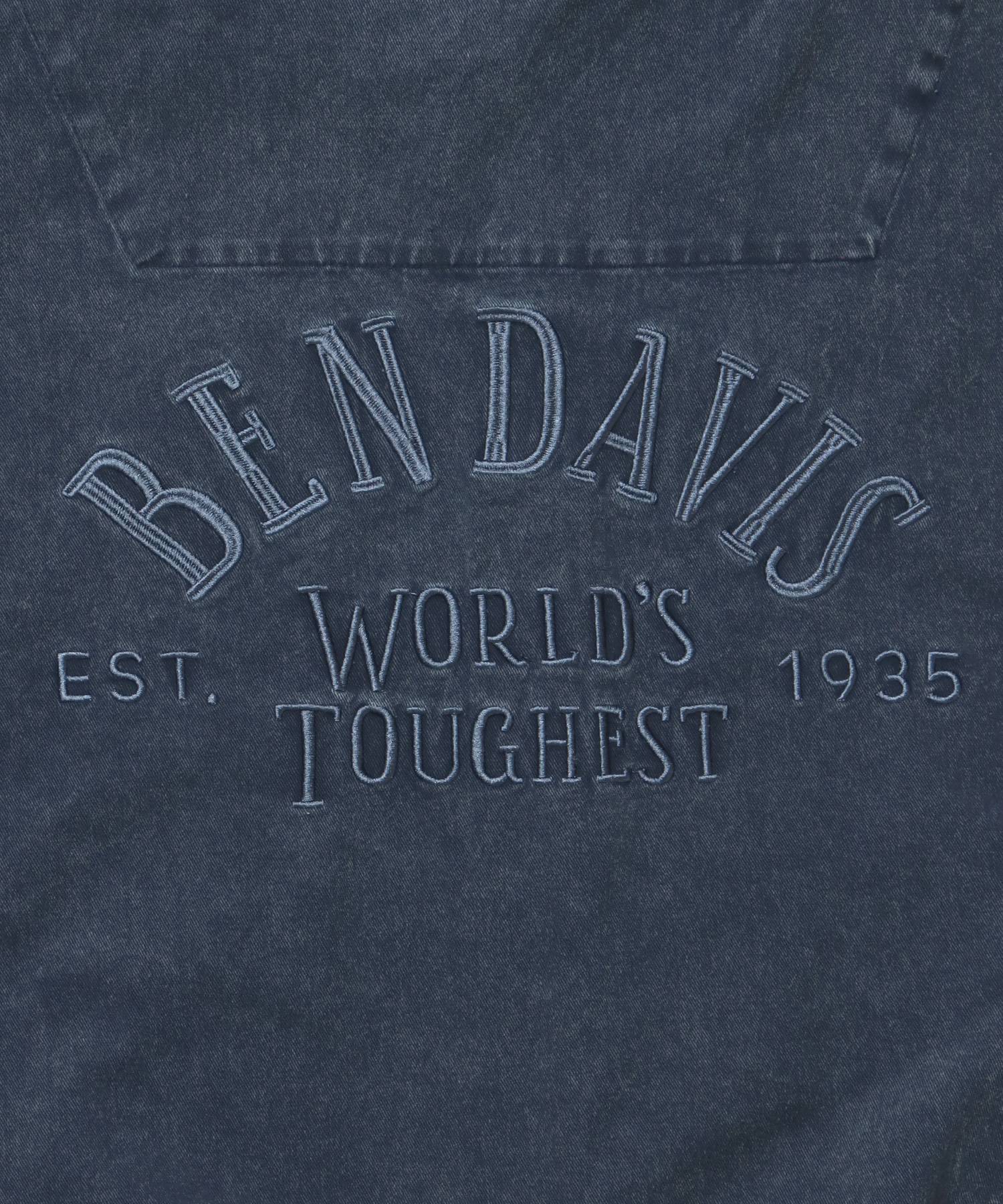 BLEACHED TWILL ZIP HOODIE /パーカー ジップパーカー ダブルジップ 短丈 刺繍 ネイビー