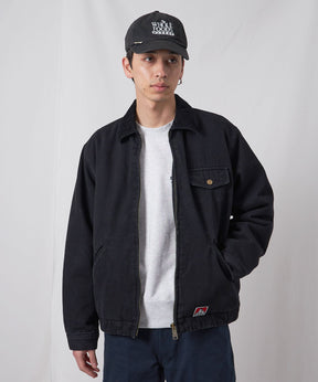 ZIP FRONT TRUCKER JACKET / ジャケット ジップ 短丈 中綿 加工 ブラック
