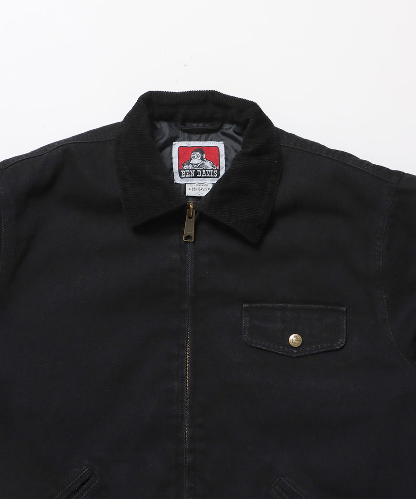 ZIP FRONT TRUCKER JACKET / ジャケット ジップ 短丈 中綿 加工 ブラック