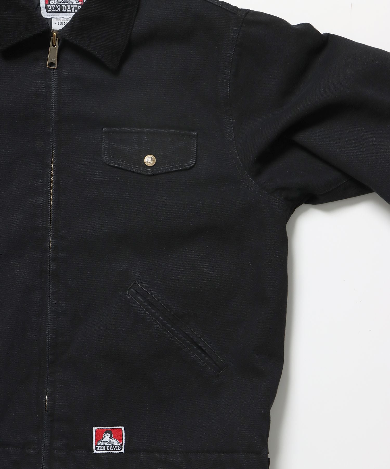 ZIP FRONT TRUCKER JACKET / ジャケット ジップ 短丈 中綿 加工 ブラック