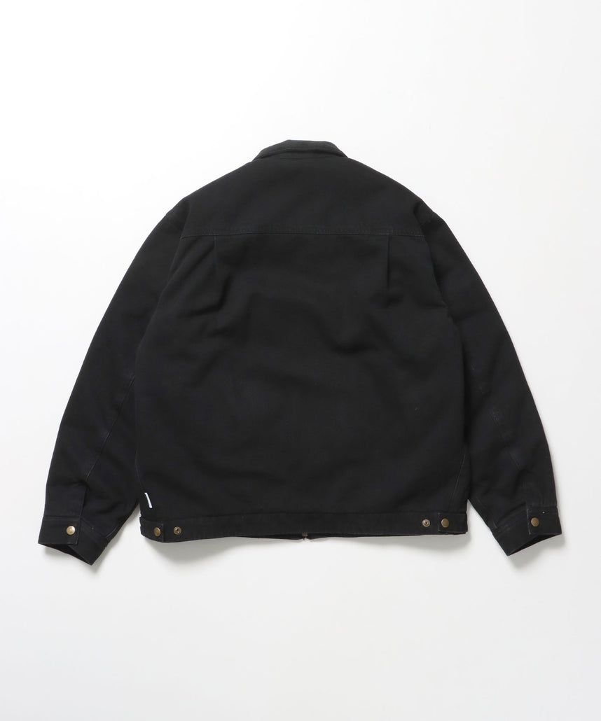 ZIP FRONT TRUCKER JACKET / ジャケット ジップ 短丈 中綿 加工 ブラック