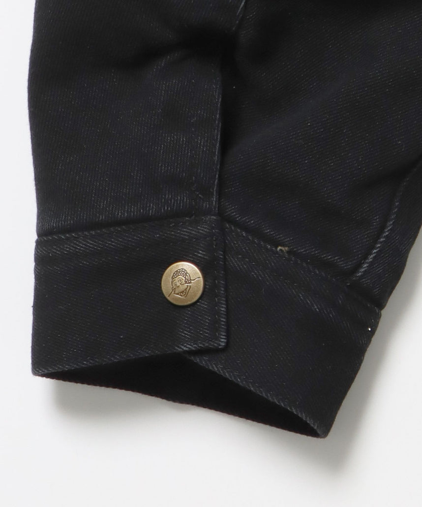 ZIP FRONT TRUCKER JACKET / ジャケット ジップ 短丈 中綿 加工 ブラック