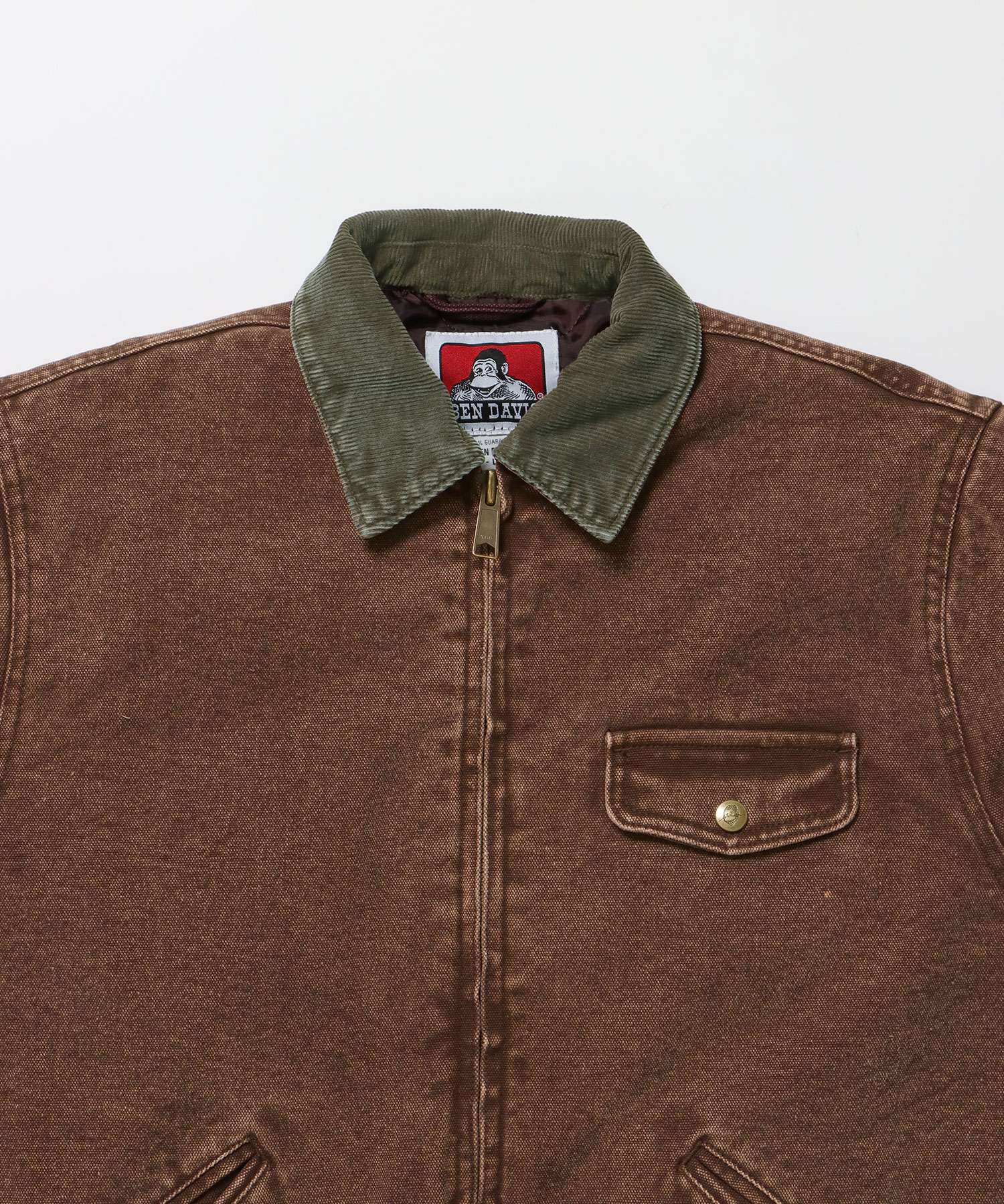 ZIP FRONT TRUCKER JACKET / ジャケット ジップ 短丈 中綿 加工 ブラウン