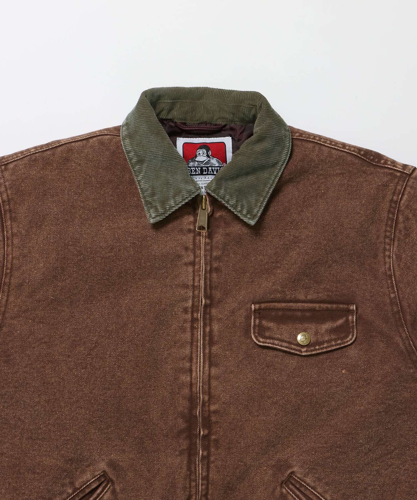 ZIP FRONT TRUCKER JACKET / ジャケット ジップ 短丈 中綿 加工 ブラウン