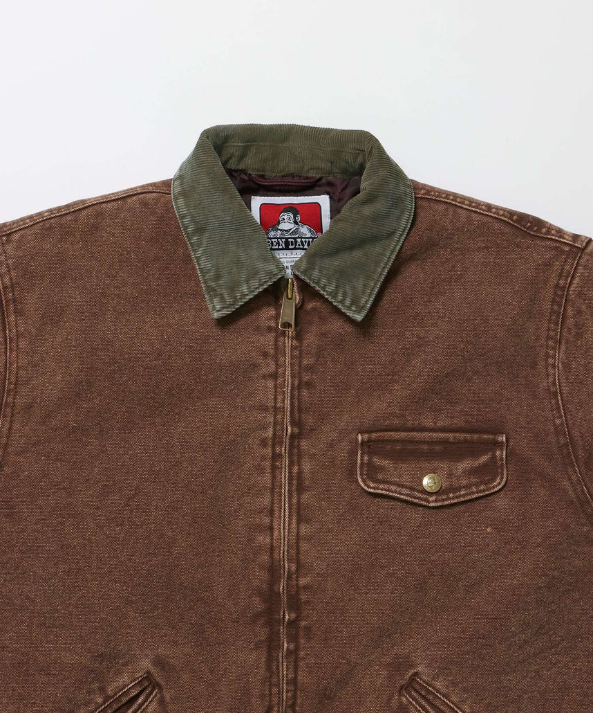 ZIP FRONT TRUCKER JACKET / ジャケット ジップ 短丈 中綿 加工 ブラウン