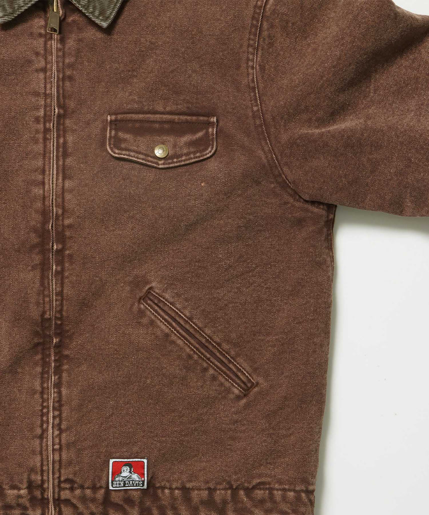 ZIP FRONT TRUCKER JACKET / ジャケット ジップ 短丈 中綿 加工 ブラウン