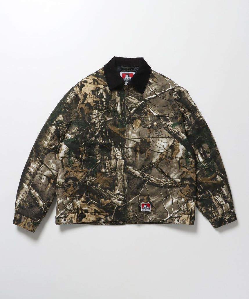 【BEN DAVIS(ベンデイビス)】ZIP FRONT TRUCKER JACKET / ジャケット ジップ 短丈 中綿 加工 柄80