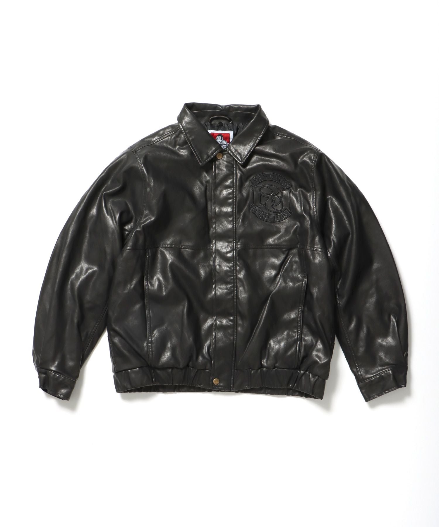 【BEN DAVIS(ベンデイビス)】REMOVAL BOA COLLAR FAUX LEATHER JACKET / フェイクレザー ジャケット ボア ジップ キルティング ワッペン 柄80