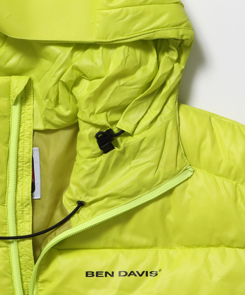 BD HOODED PUFFER JACKET / オーバーサイズ フーディ ジャケット 中綿 ダウン パファー ドローコード イエロー