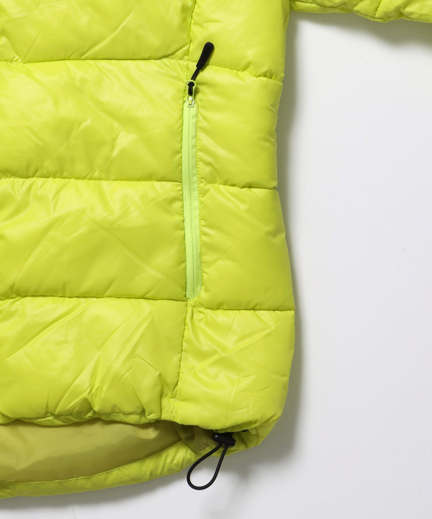 BD HOODED PUFFER JACKET / オーバーサイズ フーディ ジャケット 中綿 ダウン パファー ドローコード イエロー