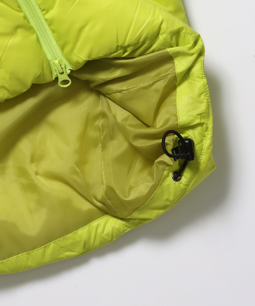 BD HOODED PUFFER JACKET / オーバーサイズ フーディ ジャケット 中綿 ダウン パファー ドローコード イエロー