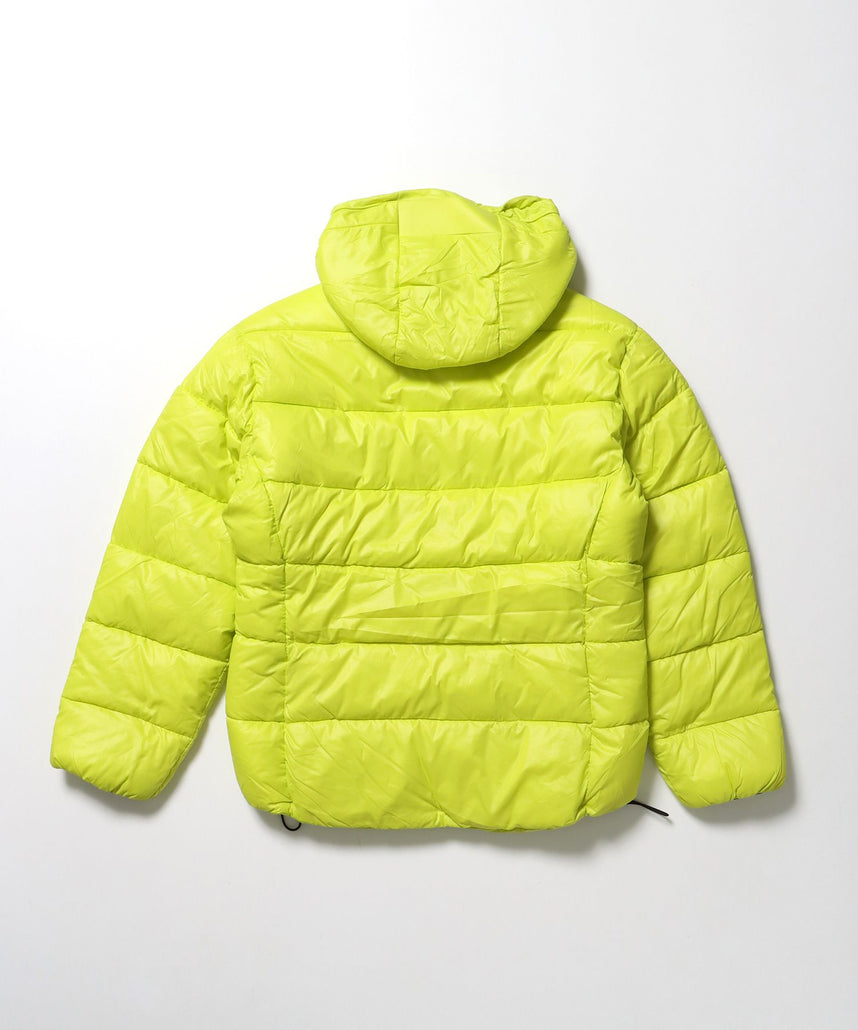 BD HOODED PUFFER JACKET / オーバーサイズ フーディ ジャケット 中綿 ダウン パファー ドローコード イエロー