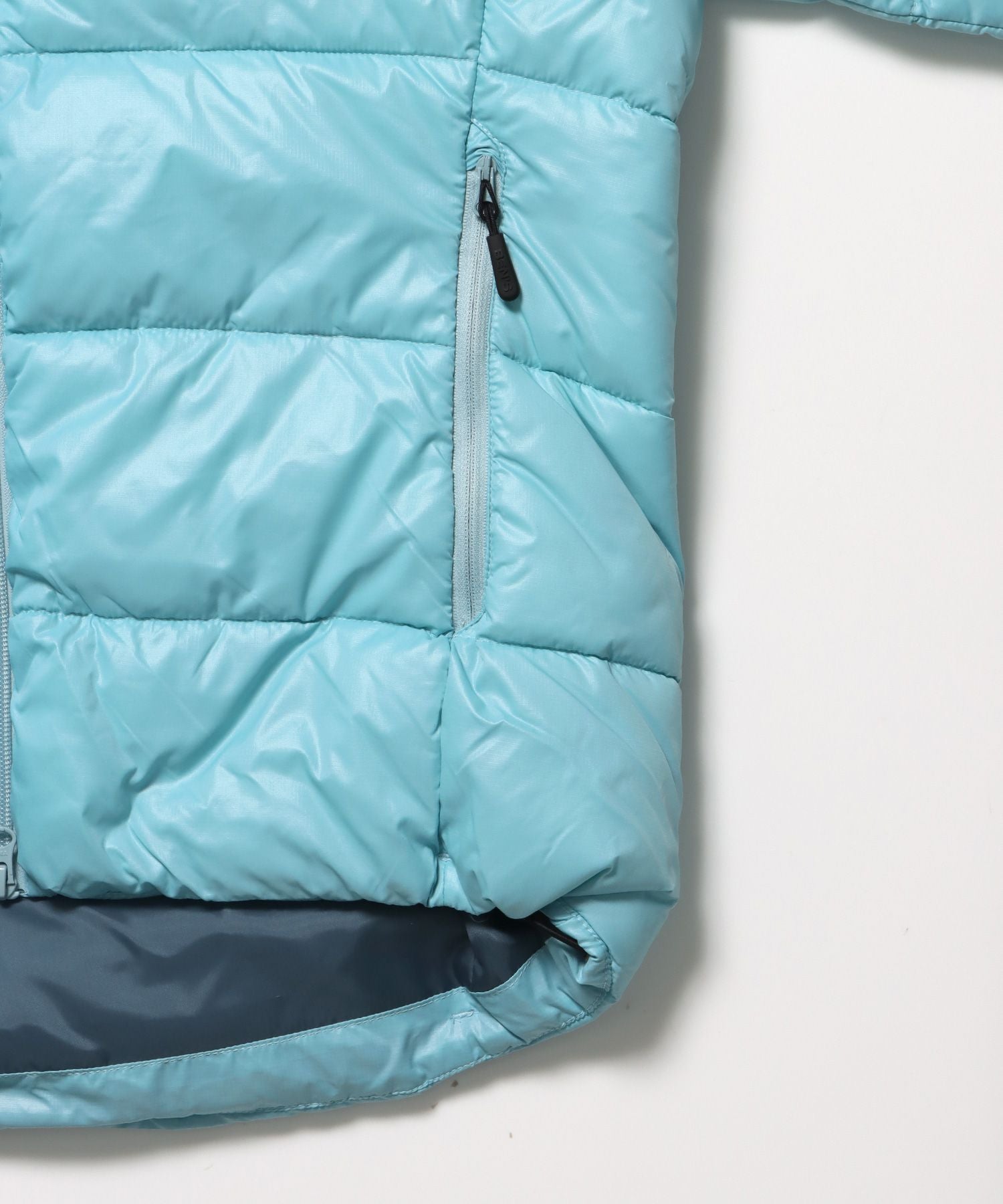 BD HOODED PUFFER JACKET / オーバーサイズ フーディ ジャケット 中綿 ダウン パファー ドローコード スカイブルー