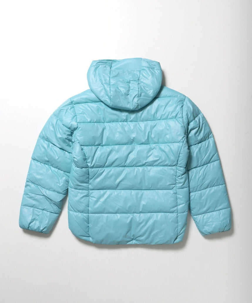BD HOODED PUFFER JACKET / オーバーサイズ フーディ ジャケット 中綿 ダウン パファー ドローコード スカイブルー