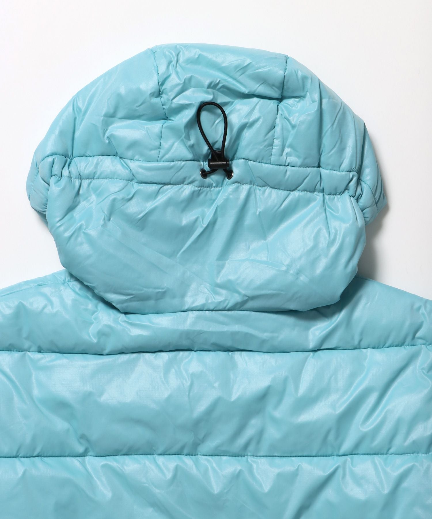 BD HOODED PUFFER JACKET / オーバーサイズ フーディ ジャケット 中綿 ダウン パファー ドローコード スカイブルー