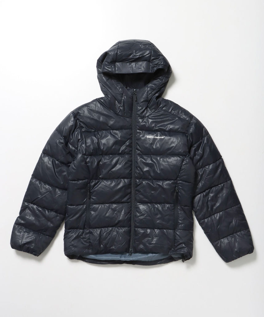 【BEN DAVIS(ベンデイビス)】BD HOODED PUFFER JACKET / オーバーサイズ フーディ ジャケット 中綿 ダウン パファー ドローコード ダークネイビー