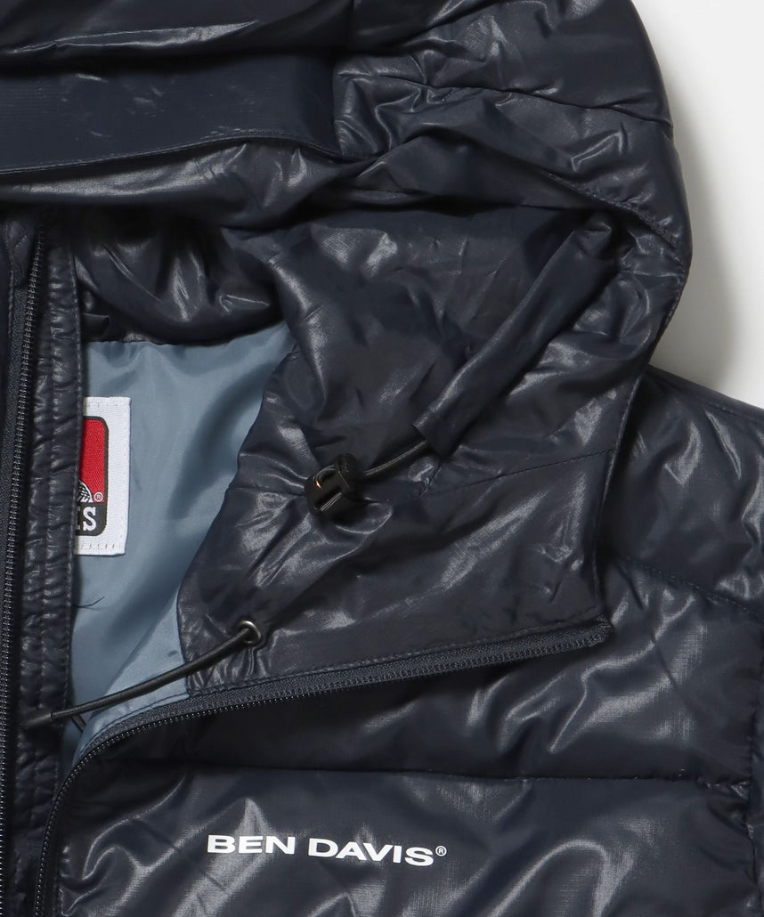 BD HOODED PUFFER JACKET / オーバーサイズ フーディ ジャケット 中綿 ダウン パファー ドローコード ダークネイビー