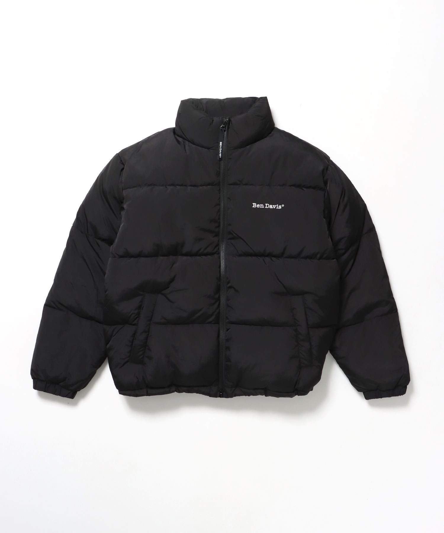 【BEN DAVIS(ベンデイビス)】BD PUFFER JACKET / ジャケット 中綿 ダウン パファー ドローコード 刺繍 ブラック