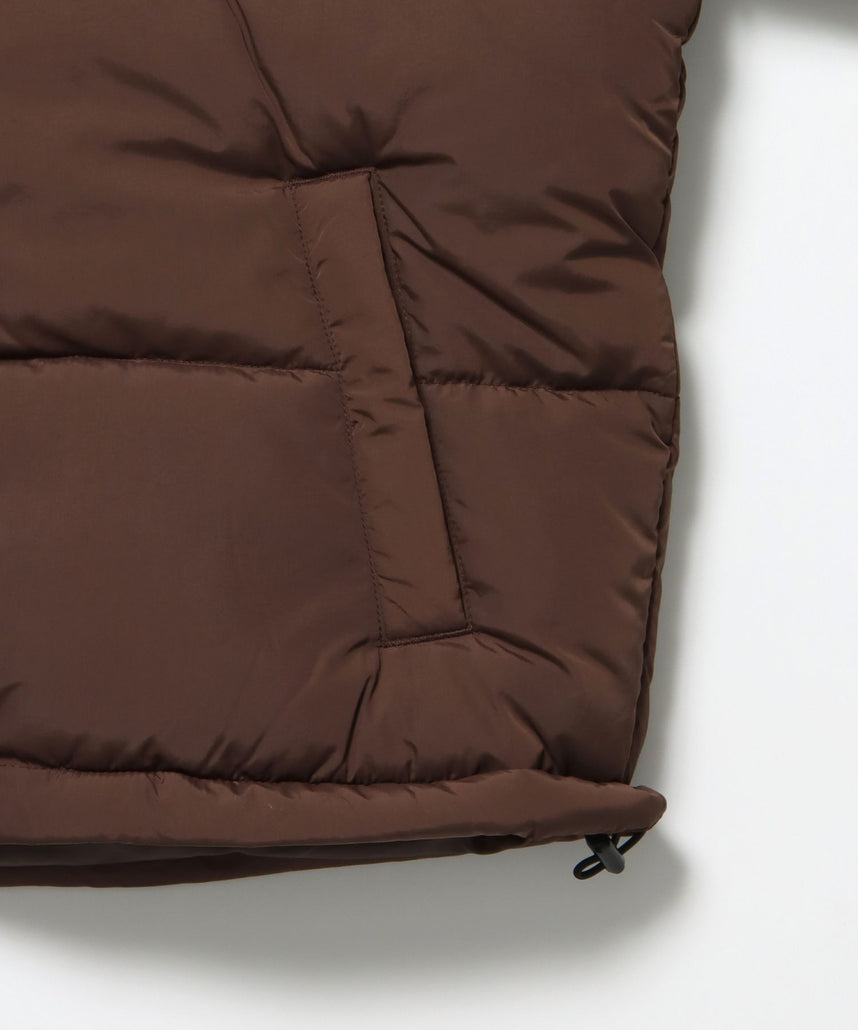 BD PUFFER JACKET / ジャケット 中綿 ダウン パファー ドローコード 刺繍 ブラウン