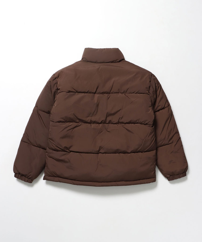 BD PUFFER JACKET / ジャケット 中綿 ダウン パファー ドローコード 刺繍 ブラウン