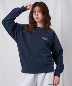 70’s FIT RAGLAN SWEATSHIRT / スウェット クルーネック 裏毛 刺繍 ラグラン 短丈 レギュラーサイズ ネイビー