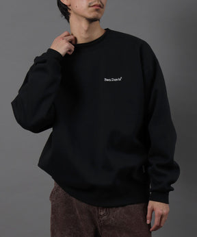 HEAVY SWEAT CREW / スウェット トレーナー 裏起毛 クルーネック ワンポイント刺繍 ブラック