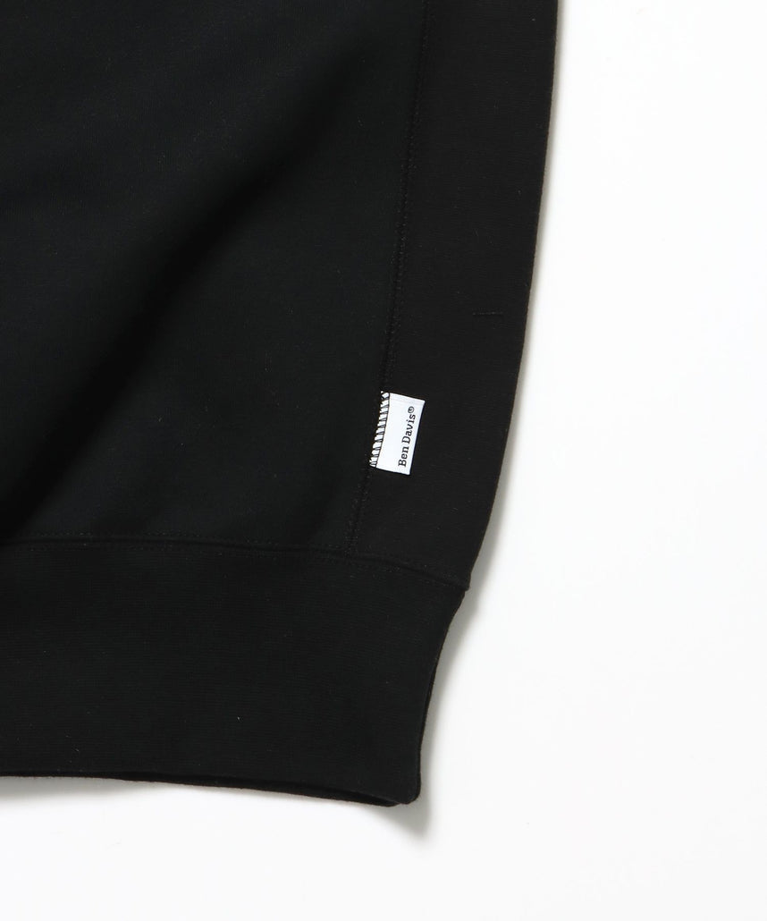 HEAVY SWEAT CREW / スウェット トレーナー 裏起毛 クルーネック ワンポイント刺繍 ブラック