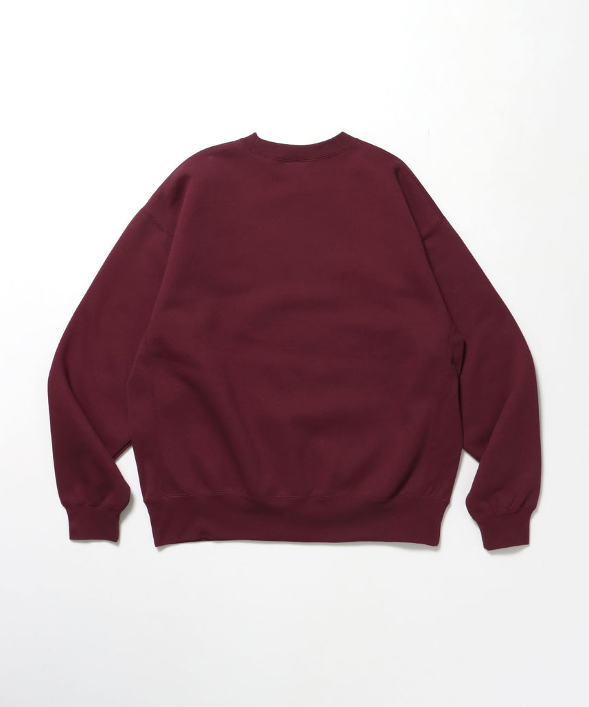 HEAVY SWEAT CREW / スウェット トレーナー 裏起毛 クルーネック ワンポイント刺繍 バーガンディー