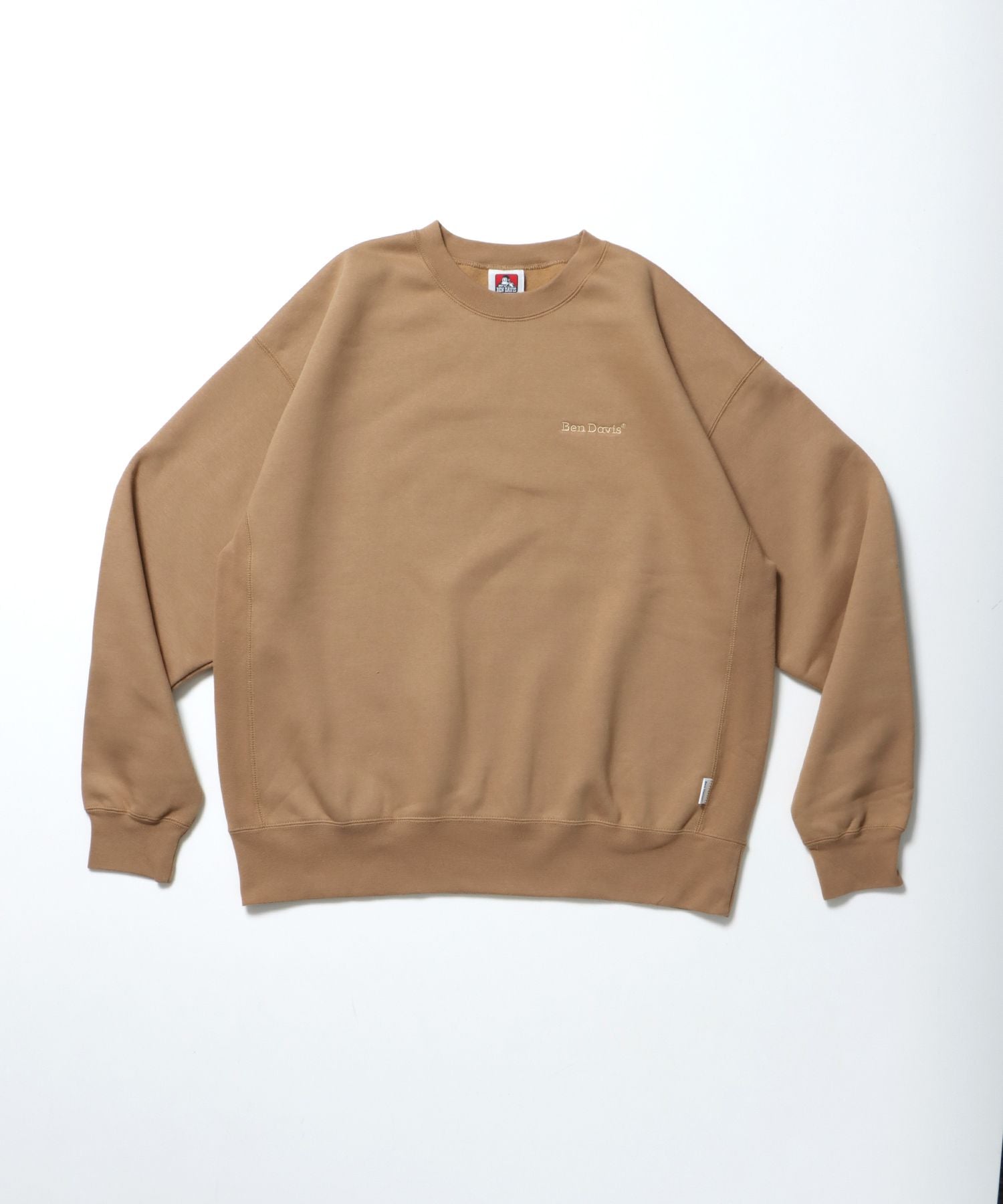 【BEN DAVIS(ベンデイビス)】HEAVY SWEAT CREW / スウェット トレーナー 裏起毛 クルーネック ワンポイント刺繍 モカ