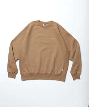 HEAVY SWEAT CREW / スウェット トレーナー 裏起毛 クルーネック ワンポイント刺繍 モカ