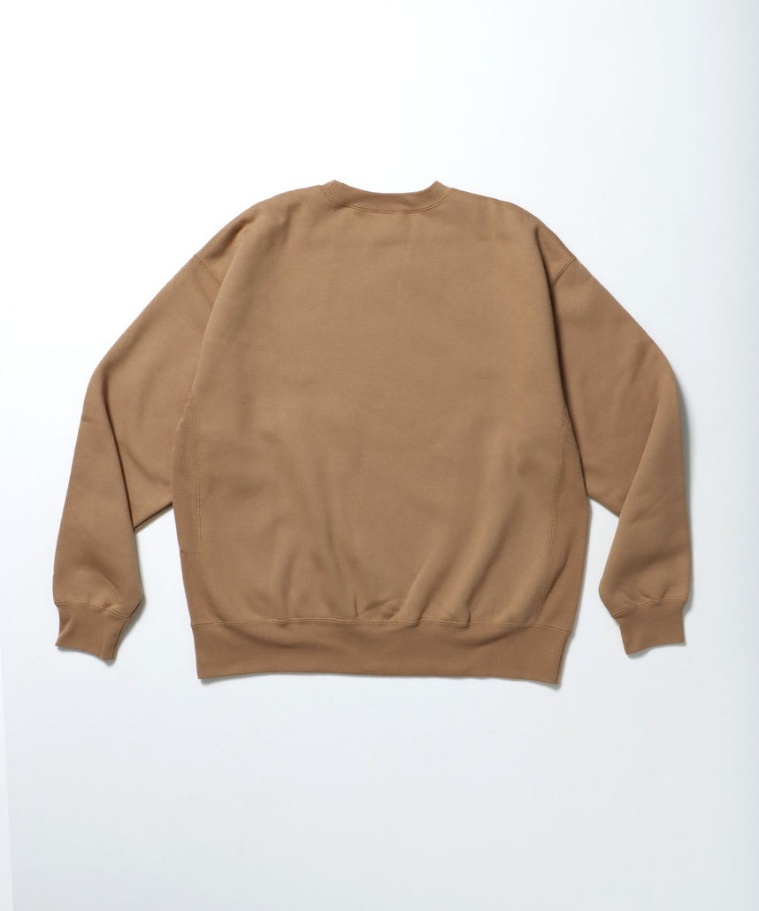 HEAVY SWEAT CREW / スウェット トレーナー 裏起毛 クルーネック ワンポイント刺繍 モカ