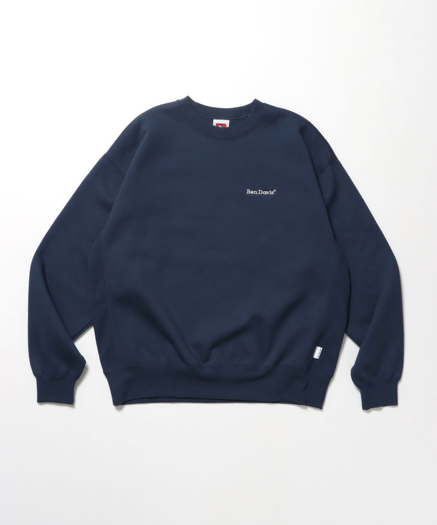 【BEN DAVIS(ベンデイビス)】HEAVY SWEAT CREW / スウェット トレーナー 裏起毛 クルーネック ワンポイント刺繍 ブルーグレー
