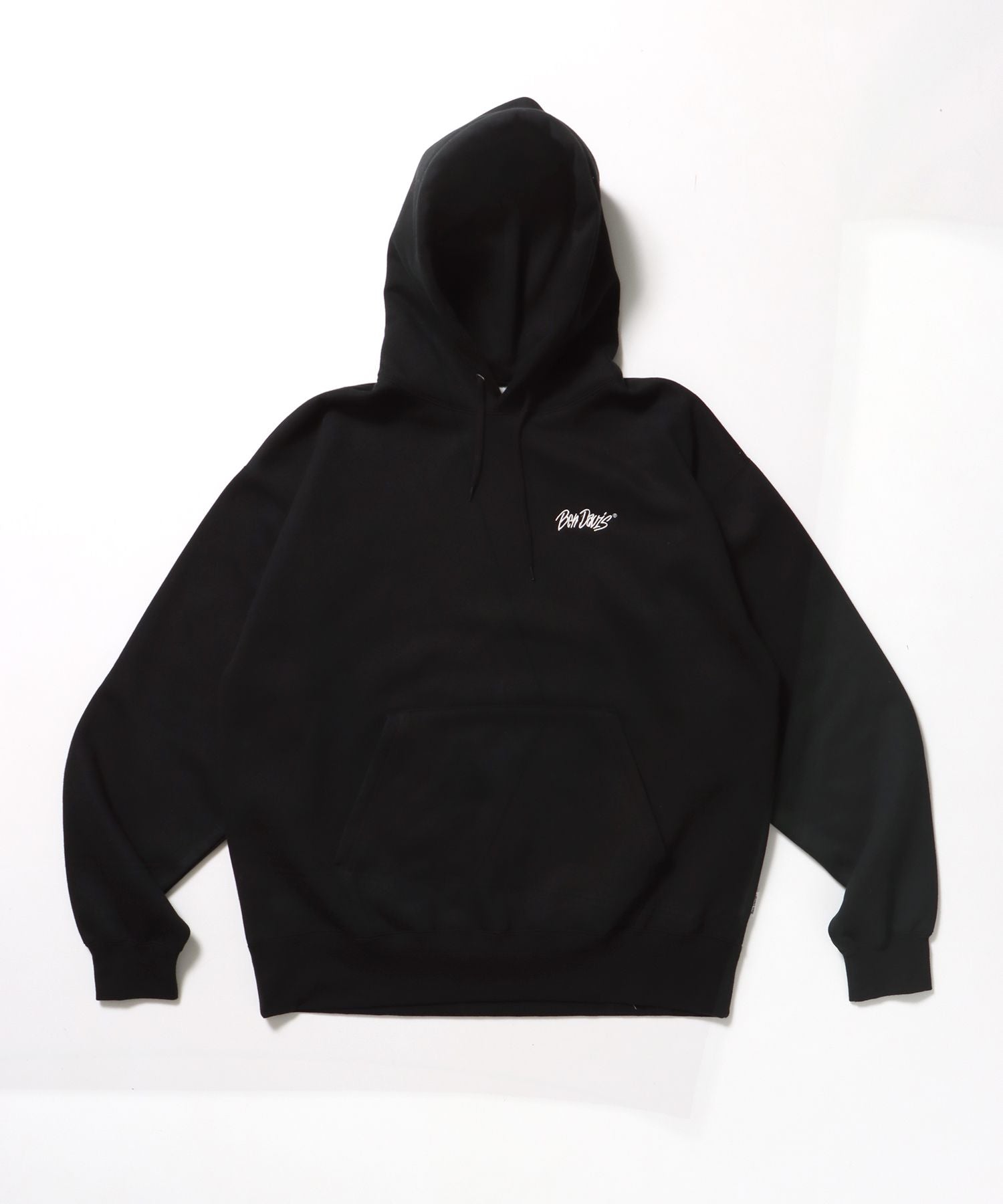 【BEN DAVIS(ベンデイビス)】HEAVY SWEAT HOODIE / パーカー 刺繍 裏起毛 ヘビーウエイト フーディー ワンポイント ブラック
