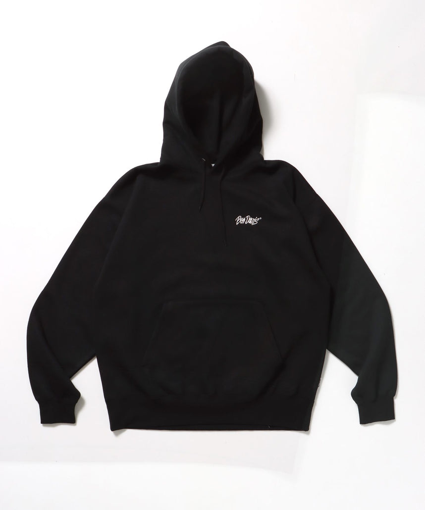 【BEN DAVIS(ベンデイビス)】HEAVY SWEAT HOODIE / パーカー 刺繍 裏起毛 ヘビーウエイト フーディー ワンポイント ブラック