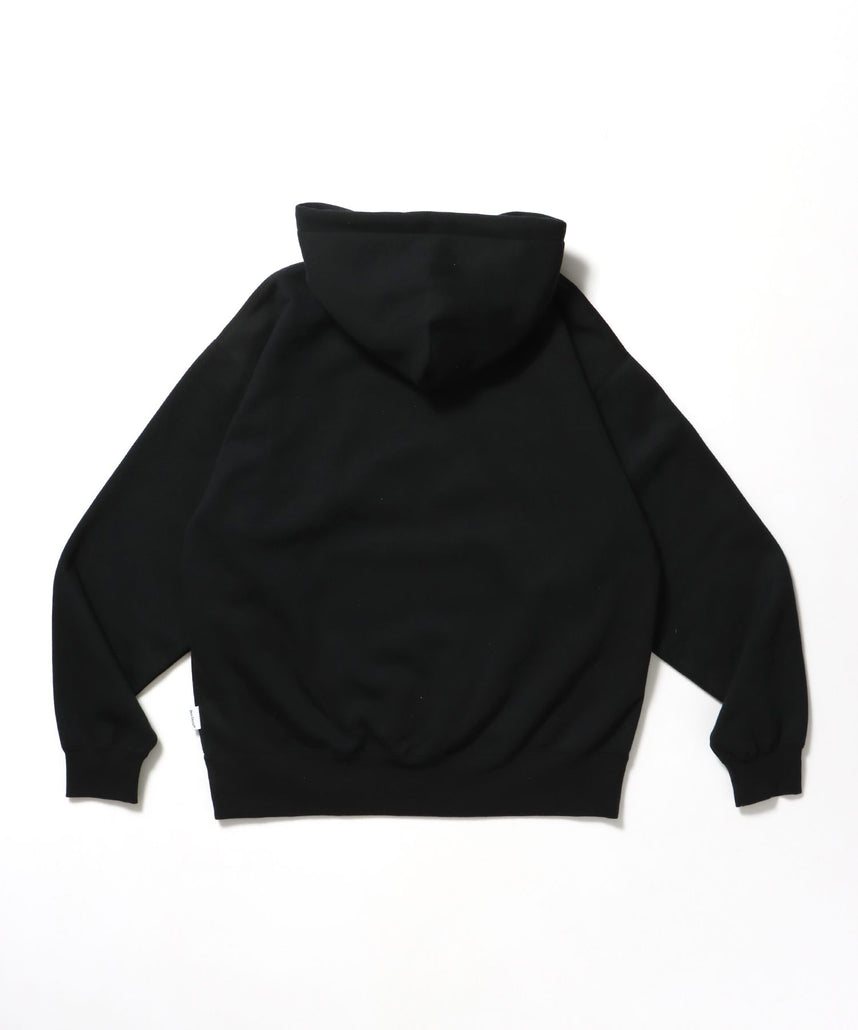 HEAVY SWEAT HOODIE / パーカー 刺繍 裏起毛 ヘビーウエイト フーディー ワンポイント ブラック