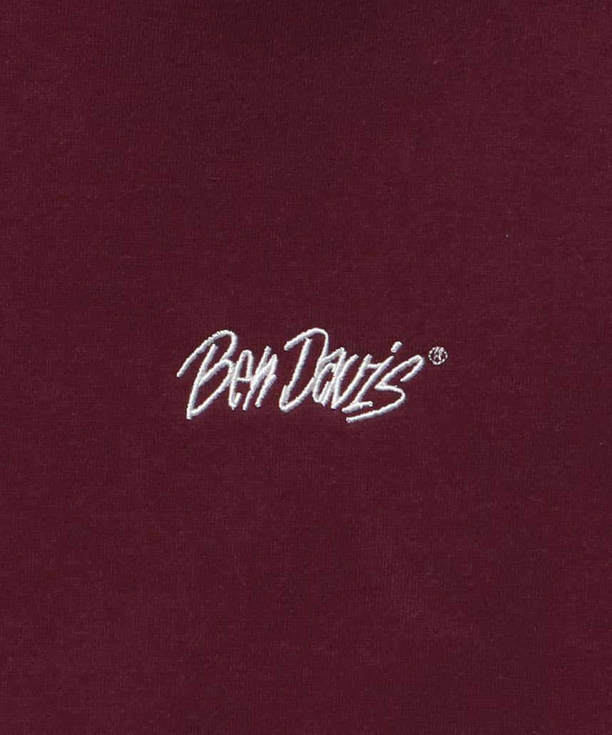 HEAVY SWEAT HOODIE / パーカー 刺繍 裏起毛 ヘビーウエイト フーディー ワンポイント バーガンディー