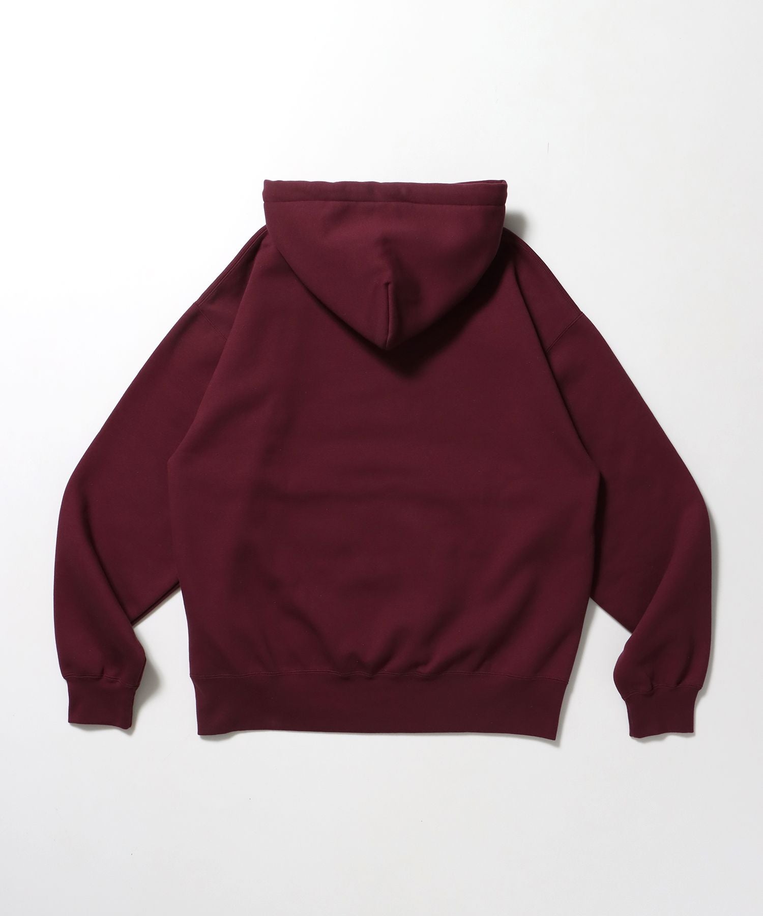 HEAVY SWEAT HOODIE / パーカー 刺繍 裏起毛 ヘビーウエイト フーディー ワンポイント バーガンディー