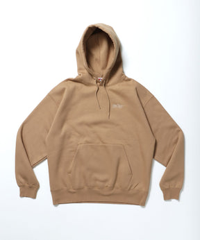 HEAVY SWEAT HOODIE / パーカー 刺繍 裏起毛 ヘビーウエイト フーディー ワンポイント モカ