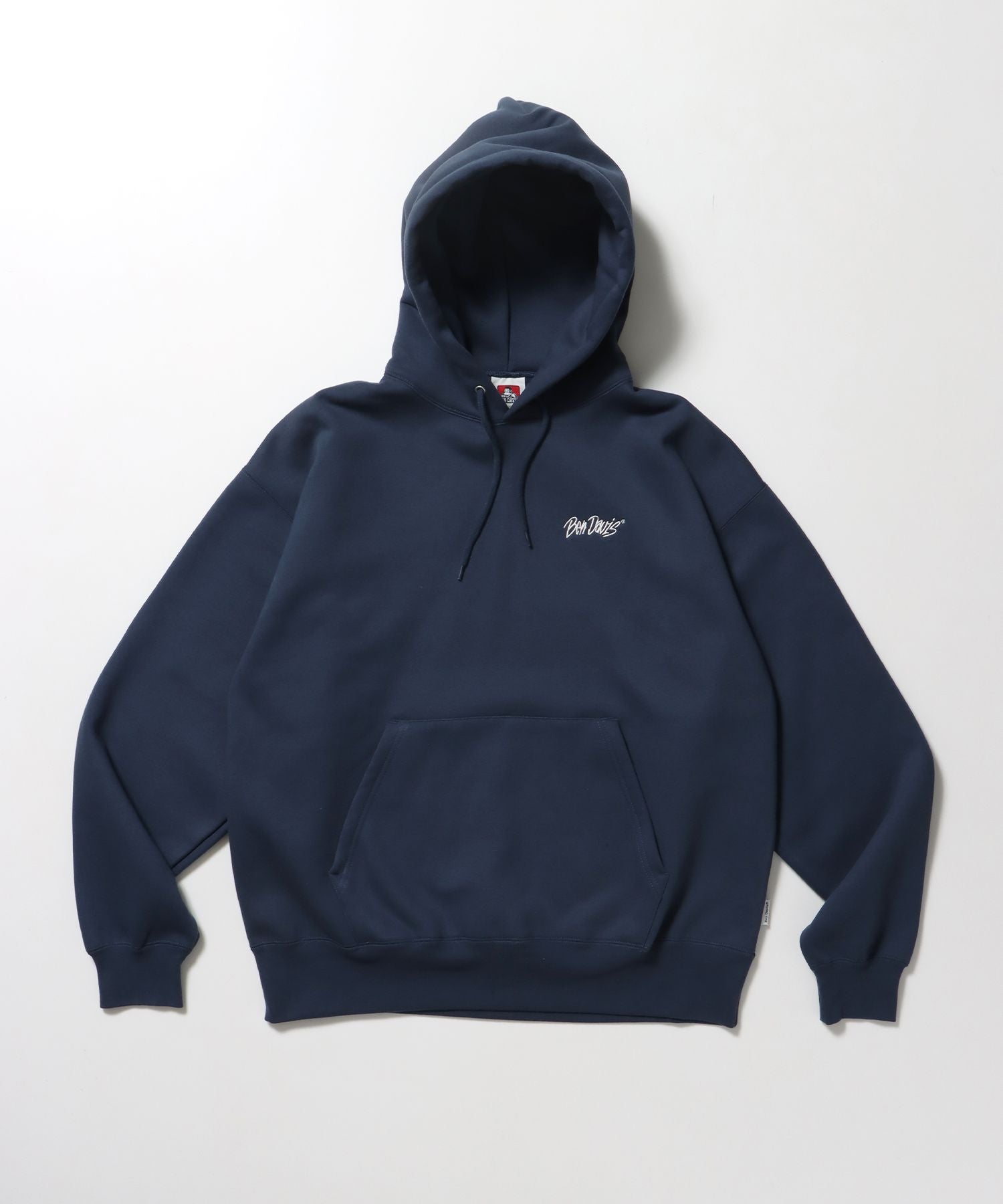【BEN DAVIS(ベンデイビス)】HEAVY SWEAT HOODIE / パーカー 刺繍 裏起毛 ヘビーウエイト フーディー ワンポイント ブルーグレー