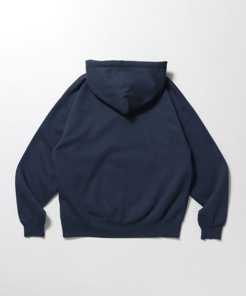 HEAVY SWEAT HOODIE / パーカー 刺繍 裏起毛 ヘビーウエイト フーディー ワンポイント ブルーグレー