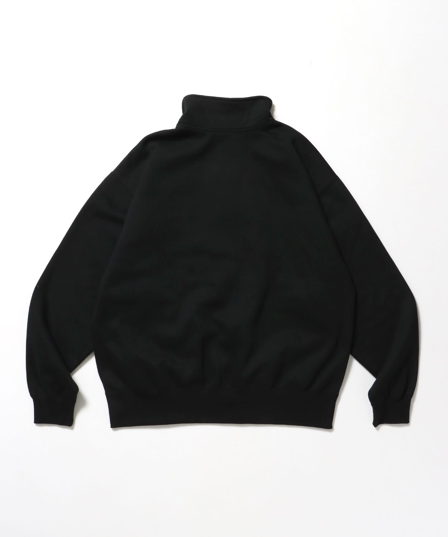 HEAVY SWEAT HALF ZIP / ヘビースウェット ハーフジップ 裏起毛 ジップ ワンポイント ブラック