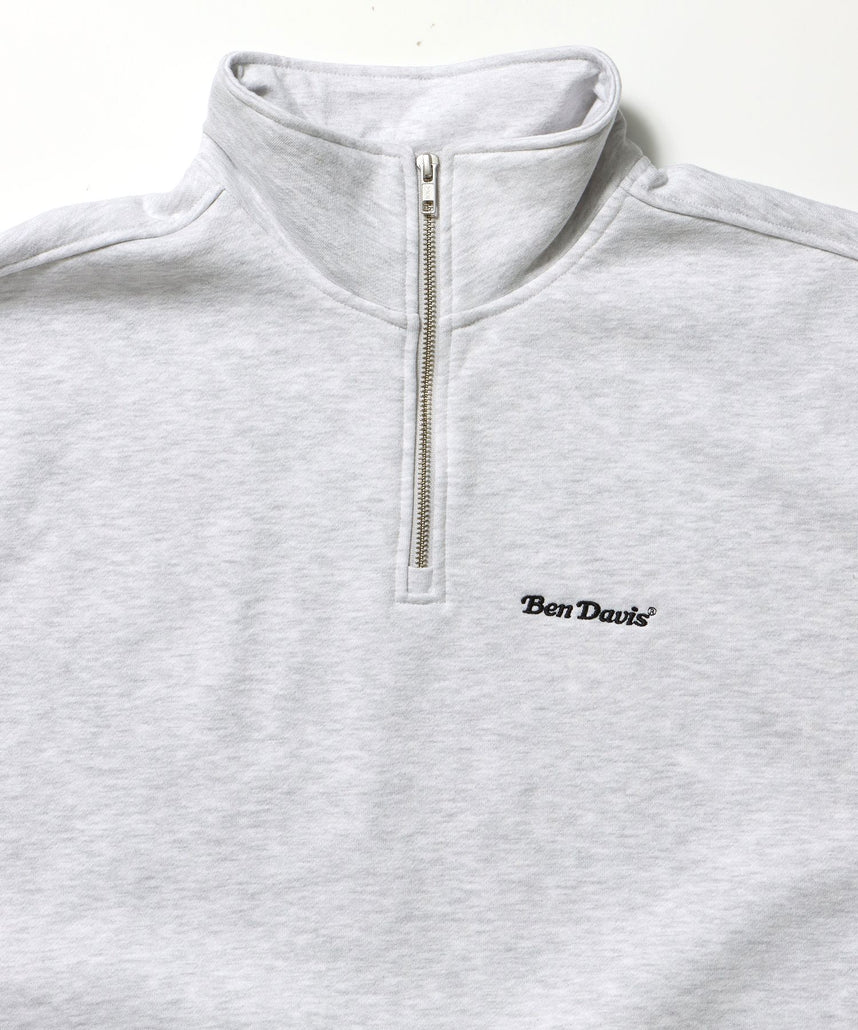 HEAVY SWEAT HALF ZIP / ヘビースウェット ハーフジップ 裏起毛 ジップ ワンポイント アッシュグレー