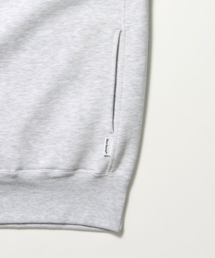 HEAVY SWEAT HALF ZIP / ヘビースウェット ハーフジップ 裏起毛 ジップ ワンポイント アッシュグレー