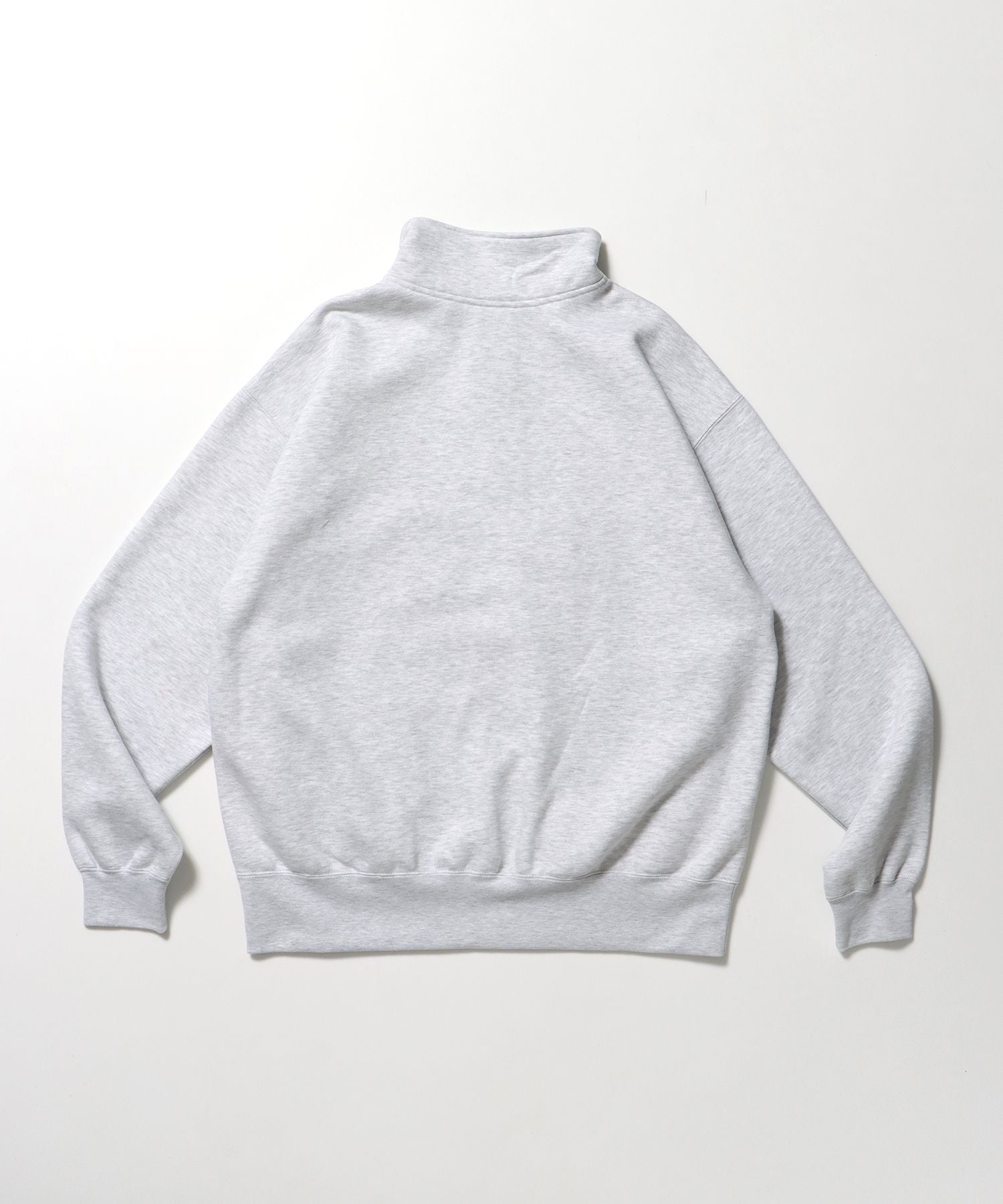 HEAVY SWEAT HALF ZIP / ヘビースウェット ハーフジップ 裏起毛 ジップ ワンポイント アッシュグレー