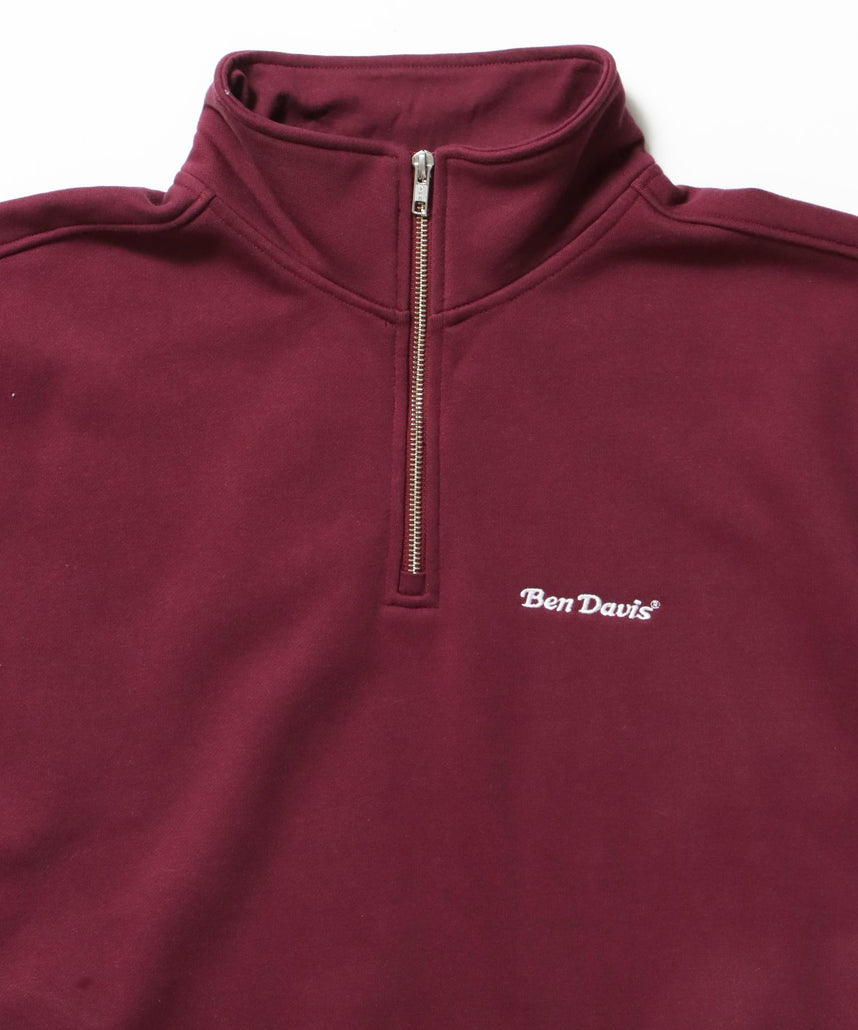 HEAVY SWEAT HALF ZIP / ヘビースウェット ハーフジップ 裏起毛 ジップ ワンポイント バーガンディー