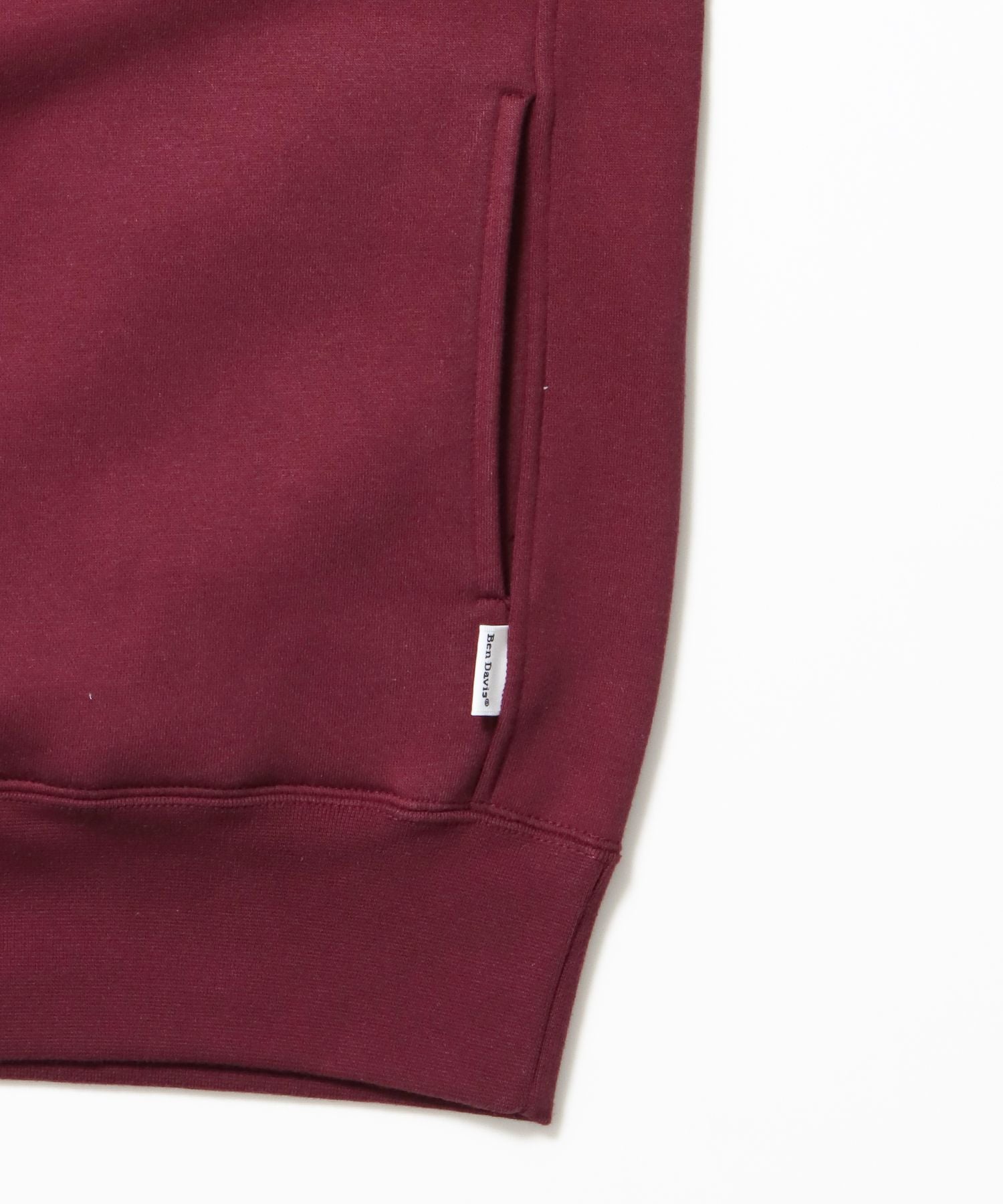 HEAVY SWEAT HALF ZIP / ヘビースウェット ハーフジップ 裏起毛 ジップ ワンポイント バーガンディー