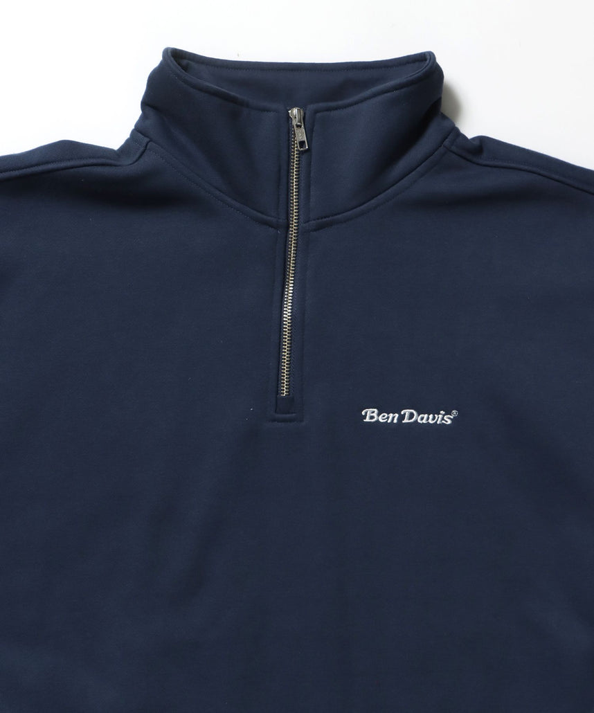 HEAVY SWEAT HALF ZIP / ヘビースウェット ハーフジップ 裏起毛 ジップ ワンポイント ブルーグレー